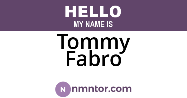 Tommy Fabro