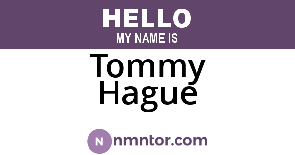 Tommy Hague