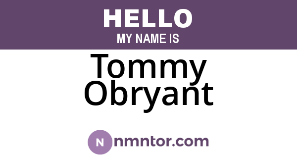 Tommy Obryant