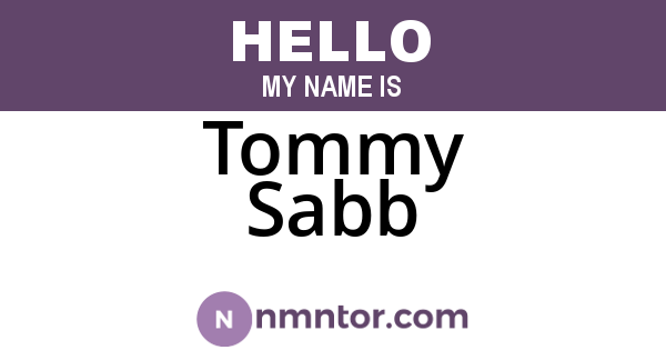 Tommy Sabb