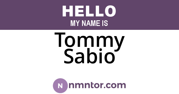 Tommy Sabio