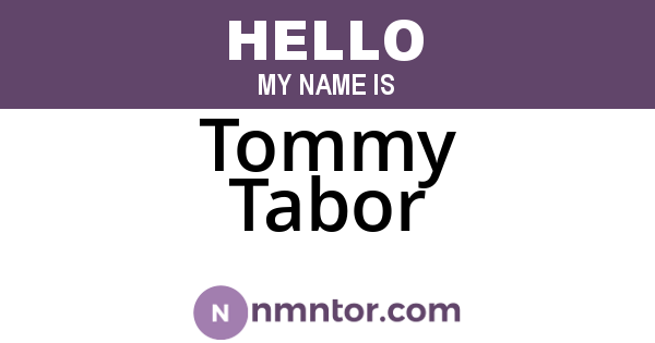 Tommy Tabor