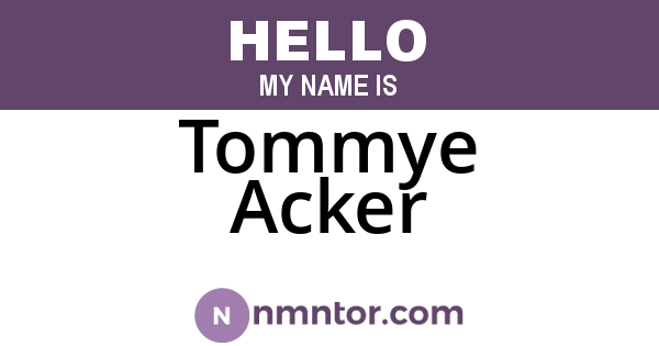 Tommye Acker