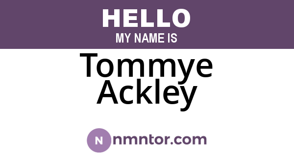Tommye Ackley