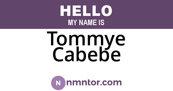 Tommye Cabebe