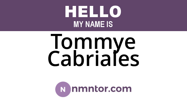 Tommye Cabriales