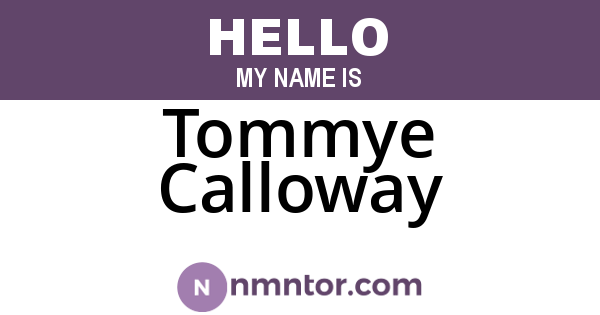 Tommye Calloway
