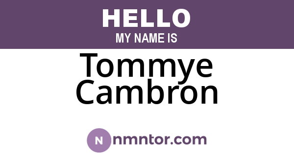Tommye Cambron