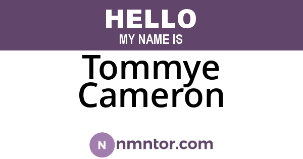 Tommye Cameron