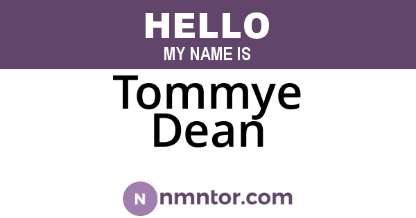 Tommye Dean