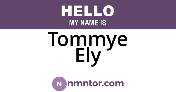 Tommye Ely