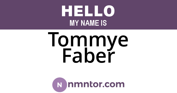 Tommye Faber