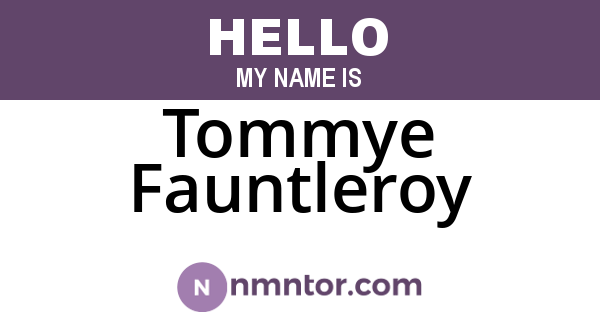 Tommye Fauntleroy