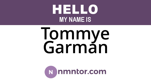 Tommye Garman