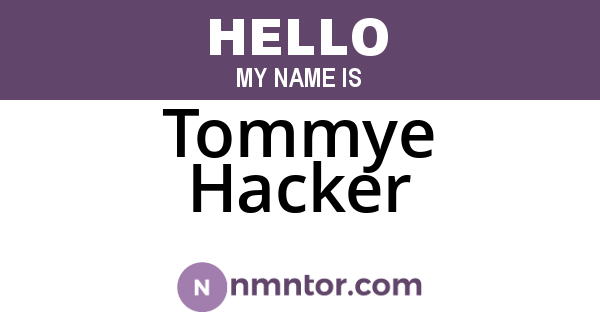 Tommye Hacker