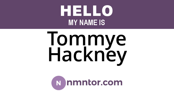Tommye Hackney