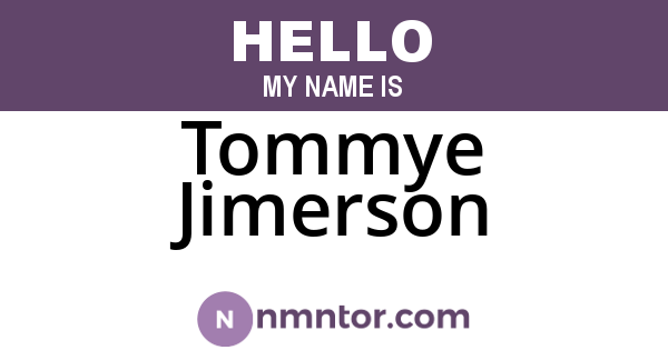 Tommye Jimerson
