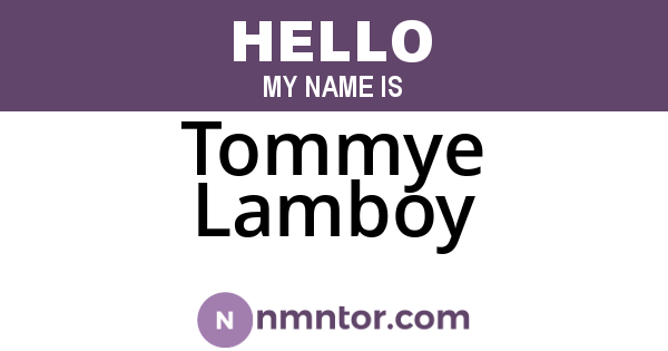 Tommye Lamboy