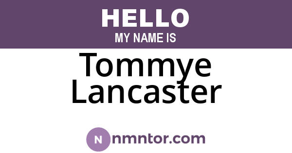 Tommye Lancaster