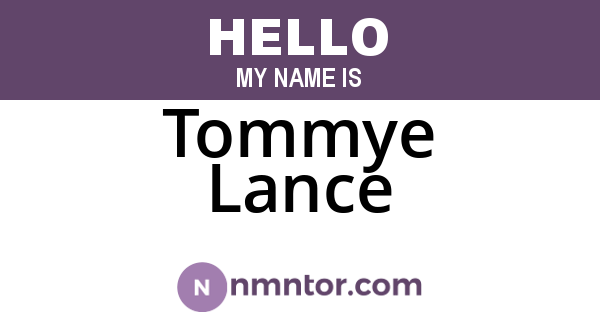 Tommye Lance