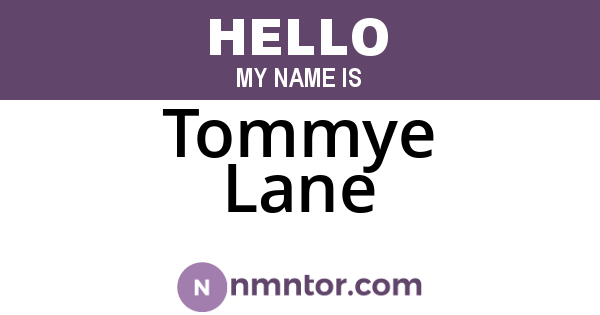 Tommye Lane