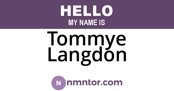 Tommye Langdon