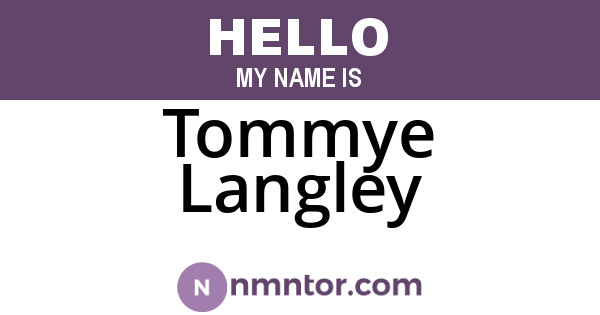 Tommye Langley