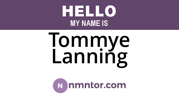Tommye Lanning