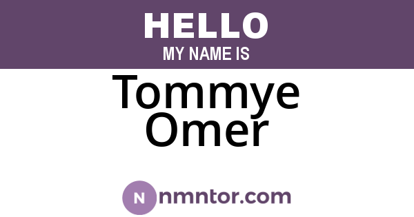 Tommye Omer