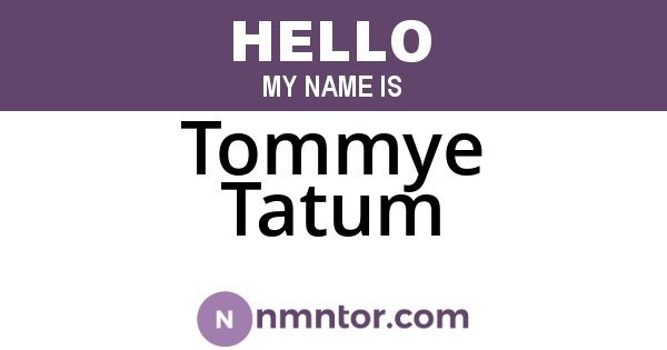 Tommye Tatum