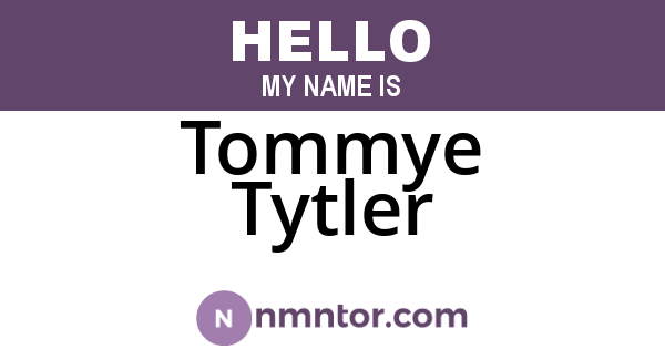 Tommye Tytler