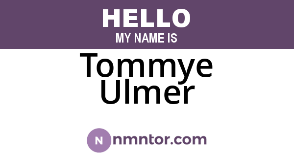 Tommye Ulmer
