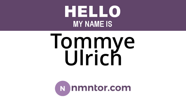 Tommye Ulrich