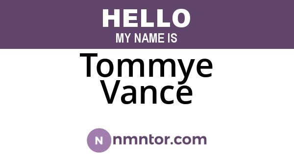 Tommye Vance