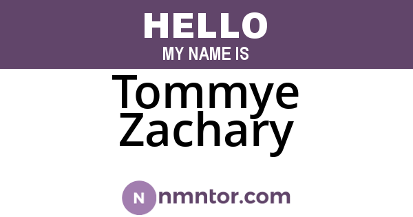 Tommye Zachary