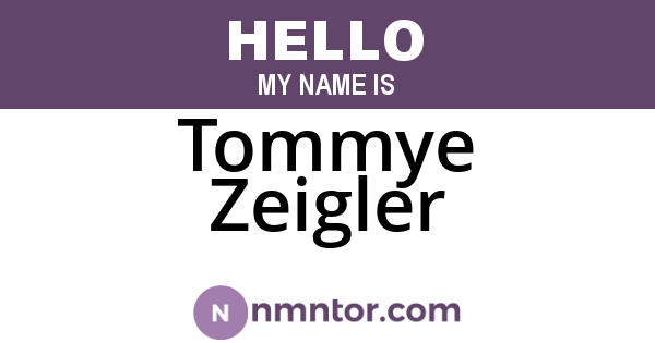 Tommye Zeigler
