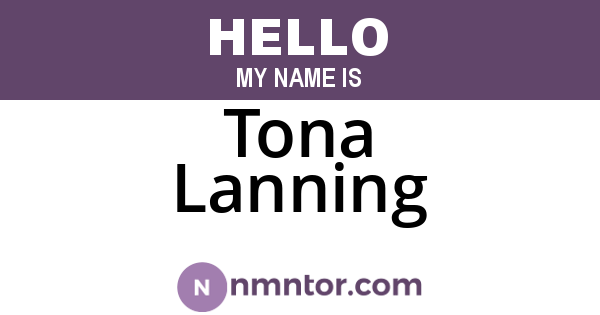 Tona Lanning