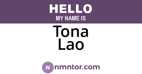 Tona Lao