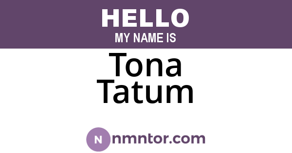 Tona Tatum