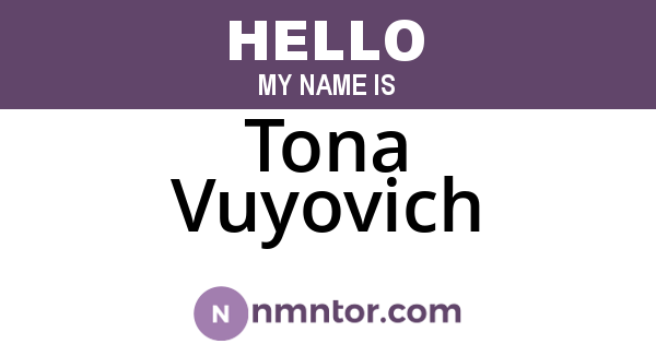 Tona Vuyovich