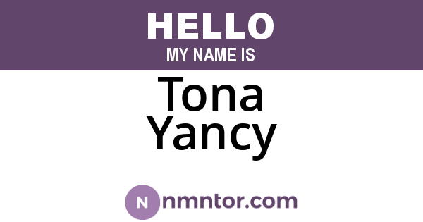 Tona Yancy