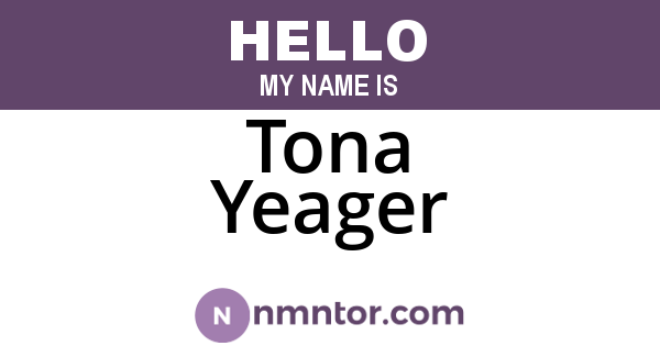 Tona Yeager