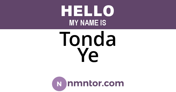 Tonda Ye