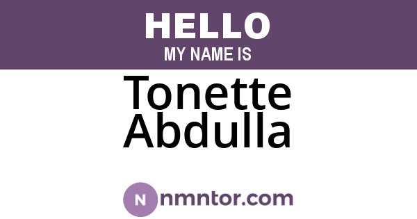 Tonette Abdulla