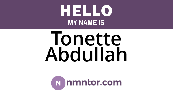 Tonette Abdullah