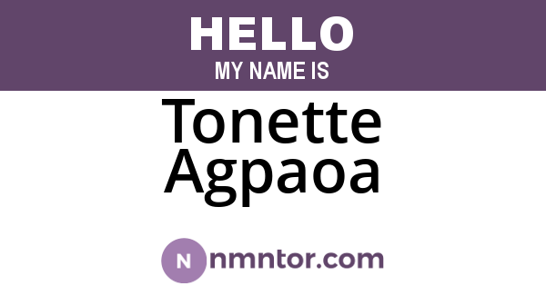 Tonette Agpaoa