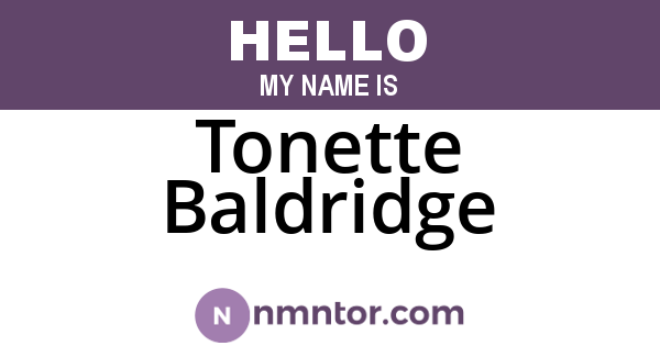 Tonette Baldridge