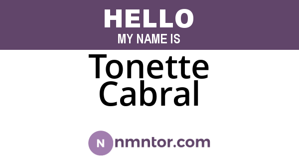 Tonette Cabral