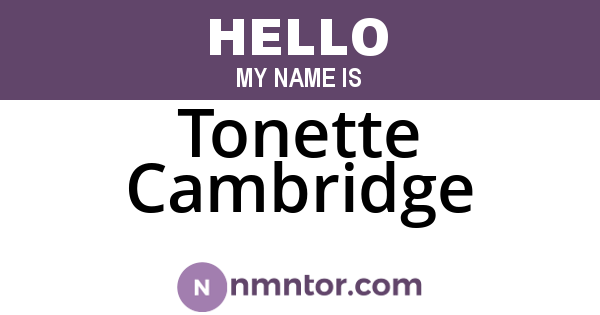 Tonette Cambridge