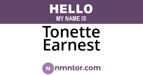 Tonette Earnest